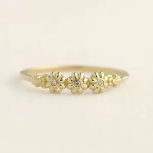 Daisy Flower Forest Ring | Simple Fresh Style Gold Band | New Arrival