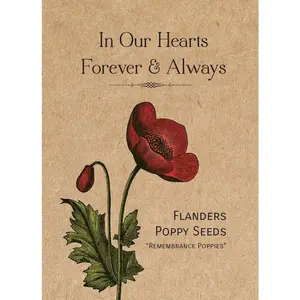 In Our Hearts Remembrance Memorial - Flanders Poppy Seed Packets