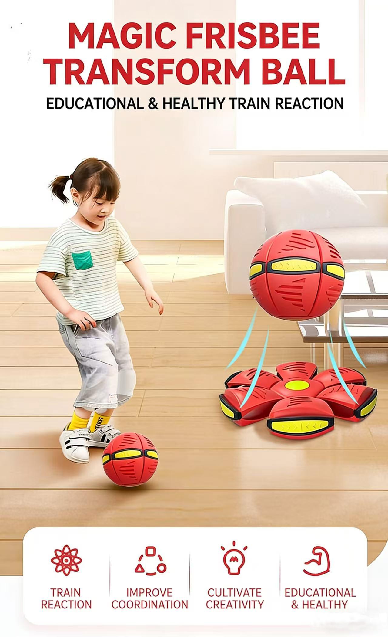Kids Magic Metaball Flying Saucer Bouncy Ball Interactive Outdoor Toy for Parent-Child Interaction