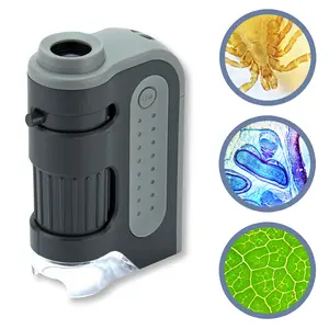 MicroBrite Plus 60x-120x LED Lighted Pocket Microscope, Portable Handheld Microscope STEM Toy (MM-300)