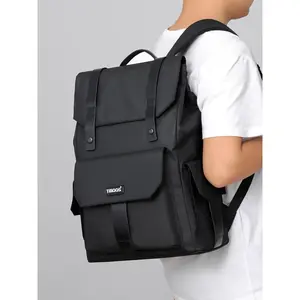 Unisex Business Solid Color Backpack, Fashionable Lightweight Waterproof Backpack, Casual Versatile Zipper Backpack for Daily Use