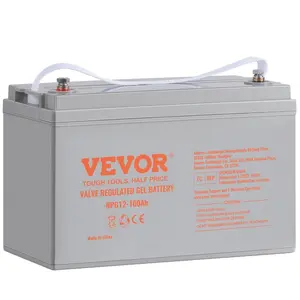 SummerWinsVEVOR Deep Cycle Battery, 12V 100 AH, AGM Marine Rechargeable Battery, High Self-Discharge Rate 800A Current, for RV Solar Marine Off-Grid Applications UPS Backup Power Systemdealsforyoudays