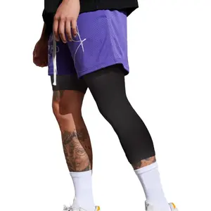 Compression Sport Pants Single Leg 3/4 Base Layer Basketball Leggings Athletic One Leg Capri Tights Running