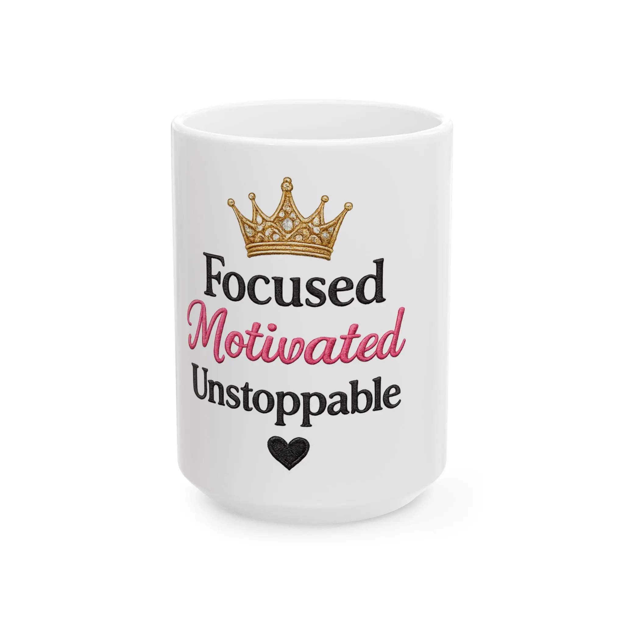 11oz Glossy Ceramic Coffee Mug - Inspirational Bold Phrase Kitchenware Drinkware, BPA-Free, Microwave-Safe, Coffee Mugs, Ceramic Mugs