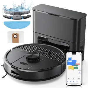 MIUZZY Robot Vacuum and Mop, 5,000Pa Suction, MopExtend Tech, All-in-One Base Station, 75 Days Auto-Empty, Mop Self-Washing&Drying, Smart Obstacle Avoidance, Carpet Cleaning