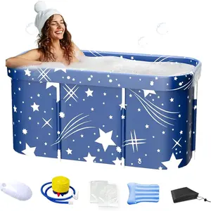 , Foldable for Adults, Separate SPA Tub for Shower Stall, Soaking Hot SPA and Ice Bath Tub, 45.3''x23.6''x19.7''