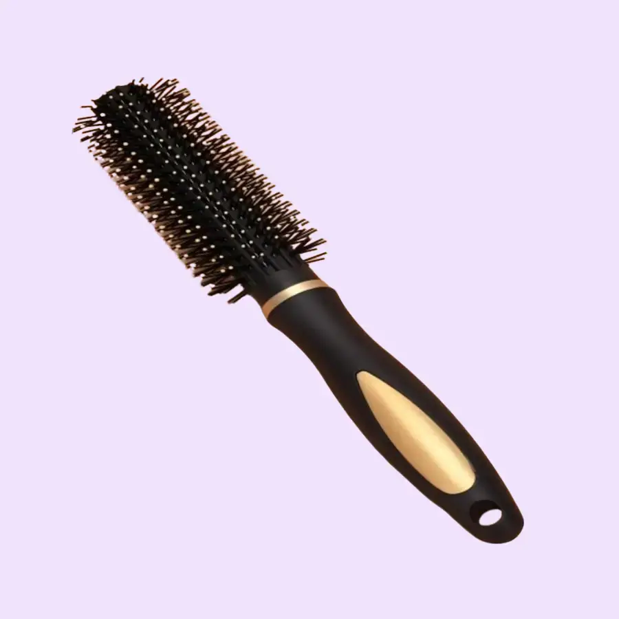 Women's Mini Multifunctional Anti Tangle Round Comb with Cushioned Ball Bristles - Gentle Detangle for Curly Hair, Compact Salon-Home Travel Haircare Styling Accessory