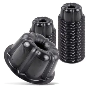 Bakeable Plastic Mini Flan Molds Pan - Baking Pan With Non-Stick Silicone - Reusable Non-Stick baking Mini Flan Molds For Baking and Much More - 25 Pack