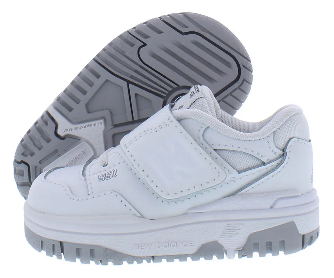 NEW BALANCE 550 Infant & Toddler Casual Sneakers - Bungee Stretch Laces, Adjustable Top Strap, Elastic Band, 2-3 Years Toddler Sneaker Fit