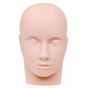 Esthetician Mannequin Head for Facial Practice, Cosmetology Mannequin Head Face for Makeup or Lash Extensions Soft Makeup Styrofoam Head