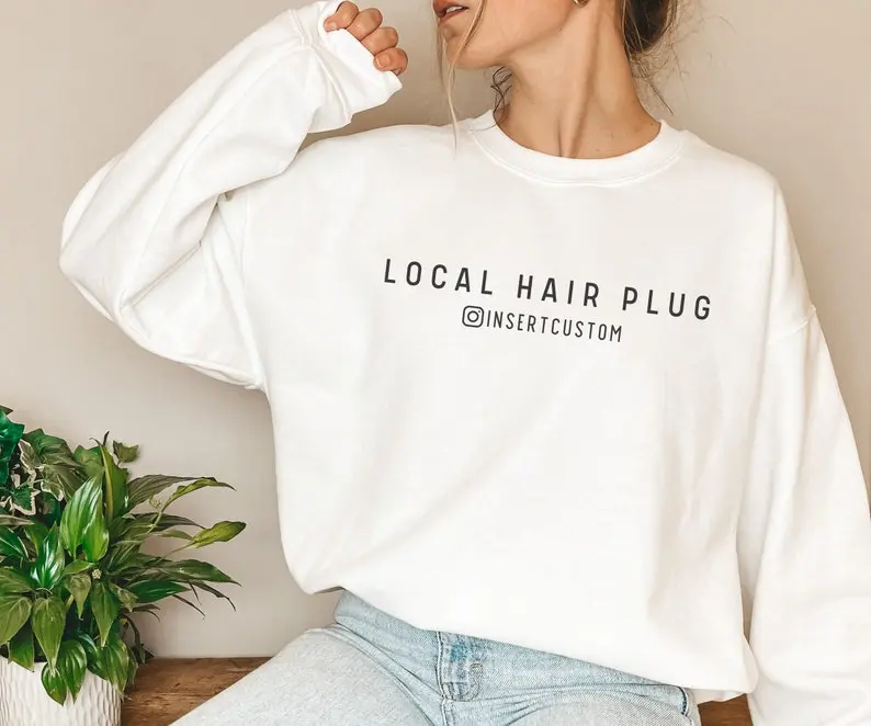 GENERIC Women's Long Sleeve Casual Pullover Sweatshirt - Personalized Fabric, Custom Fit, Gift for Hairstylists, Cosmetology Grad Present