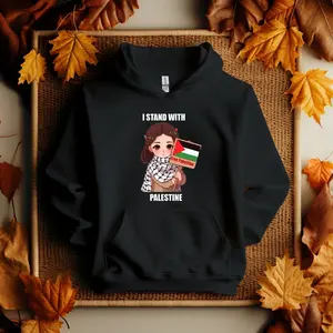 I Stand With Hoodie, Free Palestine Shirt, Hoodie Pullover, T-shirt, Sweaters Menswear Elegant Long Sleeve, Casual Cotton