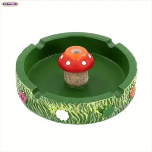 Embercraft Cute Resin Mushroom Ashtray Round Decorative Ash Tray with Cigarette Extinguisher Aesthetic Home Decor for Bedroom Living Room Office Cool Funny Personality Smoking Accessories