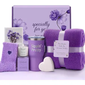 Mother's Day Gifts for Mom, Women, Sister, Her - Spa Gift Basket: Birthday, Christmas, Thanksgiving, Galentines, Valentine's Day, Get Well |   Self-Care Set with Cozy Blanket, Scented Candle, Tumbler