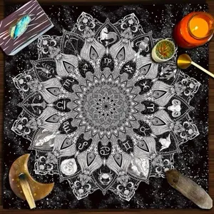 Cosmic Zodiac Mandala Tarot Card Reading & Divination Alter Cloth