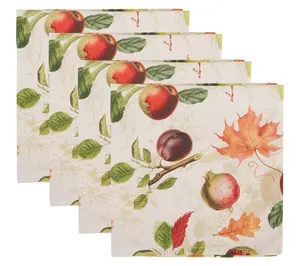 Design Imports Set/4 Orchard Botanical Printed Napkins