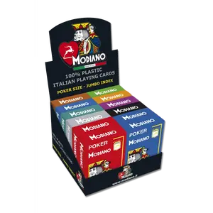 Modiano Vibrant 100% Plastic Waterproof Jumbo Index Poker-Size 4-Pip Poker Cards - 10 Colors Available, for Toys & Hobbies Card Games