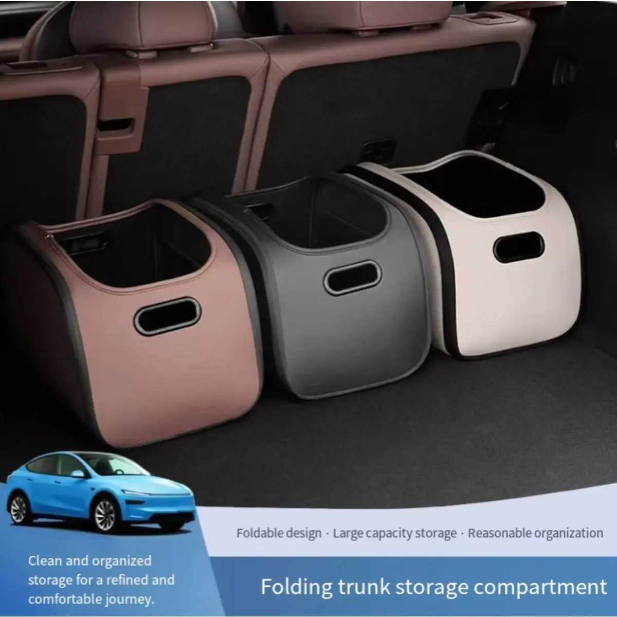 Car Trunk Organizer, Large-Capacity Foldable Storage Box, Premium Cargo Container for SUVs, Sedans, Trucks, Car Interior Stowing & Tidying Accessories