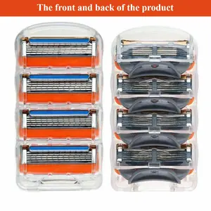 4/8/16PCS,Orange Razor Blades Set, 5-Blade Manual Razor Head, Replacement Cartridges for Men, Premium Shaving Blades for Men, Men's Shaving Accessories, Unique Christmas Gift/ Birthday Gift.