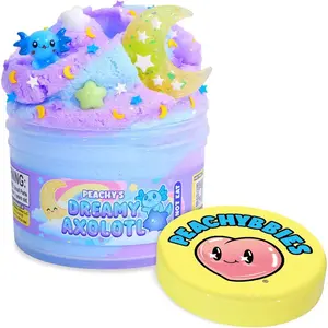 Peachybbies Dreamy Axolotl Cloud Slime - Made in USA Premium, 100% Authentic, 7 oz., Scented for Kids, ASMR, Axolotl Gifts, Slime Charms, Fidget Toys