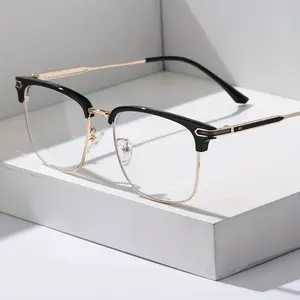 Classic Elegant Square Frame Golden Glasses, Metal Frame Glasses, For Men Women Daily School Decors, Ideal choice for Gifts 003