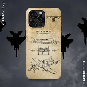 A10 Warthog Phone Case, USAF Aircraft Blueprint Cover, US Military Aviation 17 Air Pro Max