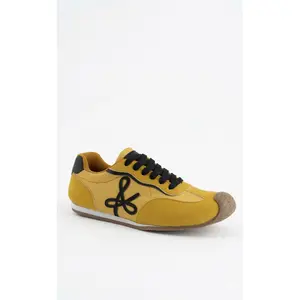 ANDREA Yellow Retro Textile Sneaker