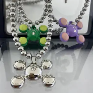 Quad Ball Pendant Hip Hop Style Stainless Steel Jewelry Men's and Women's Fashion Personality Necklace Collection Wholesale