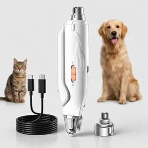 2-in-1 Pet Nail Grinder & Clipper with LED Light – Quiet USB Rechargeable Trimmer for Safe Dog & Cat Grooming