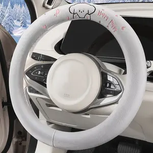 Plush Steering Wheel Cover Cartoon Warm Car Steering Protection, Winter Hand Warmer, Fits Most Vehicle Models, Comfortable Driving