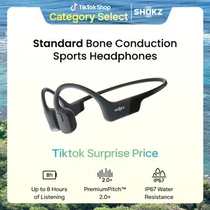 SHOKZ OpenRun - Open-Ear Bluetooth Bone Conduction Sport Headphones, Sweat Resistant Wireless Earphones for Workouts and Running, Built-in Mic