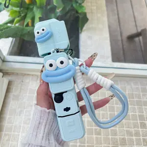 Luxury Cute Cartoon Handmade DIY Silicone Camera Case, Full Protection for Dji Pocket3, Ultra-Thin Soft Gel, Portable with Lanyard