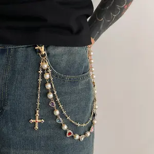 Streetwear Pants Chains for Men - Layered Gold/Silver Wallet Chains Jeans Pocket Chain, Fashion Punk Jewelry Accessory