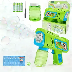 Bubble Gun for Kids with LED Lights & Leak-Proof Design Outdoor Toys for Boys Girls Party Favors Summer Toy Birthday Gifts Easter Bubbles for Wedding Favors