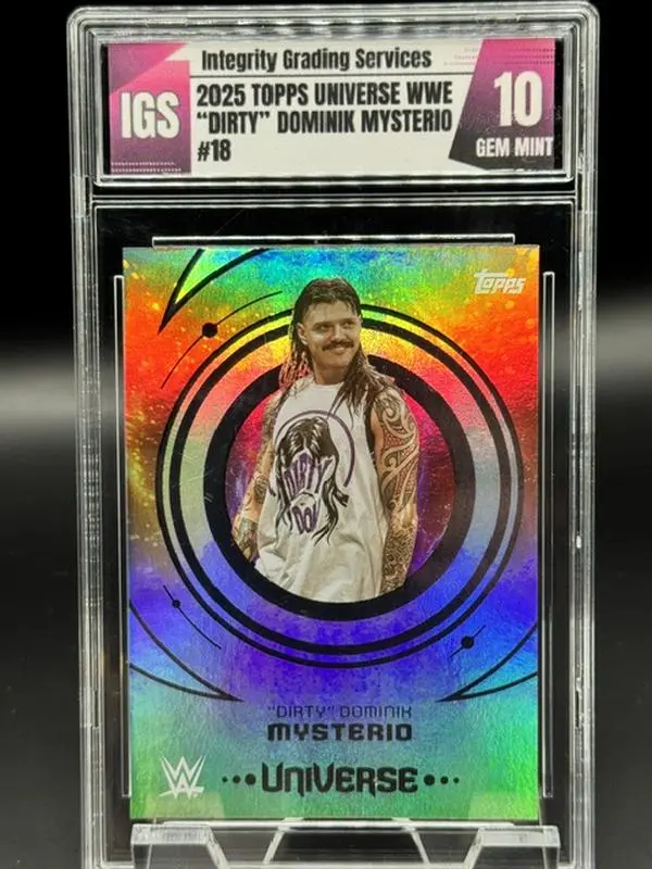 2025 Topps Universe WWE Trading Card #18 Dirty Dominik Mysterio Graded GEM MINT 10
