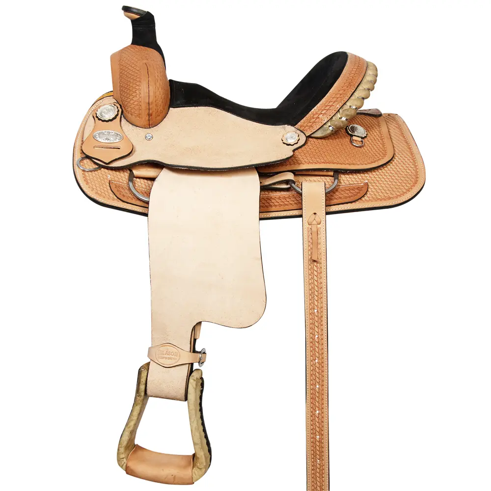HILASON Western Horse Saddle American Leather Ranch Roping Cowboy | Hand Tooled Wade & For Horses