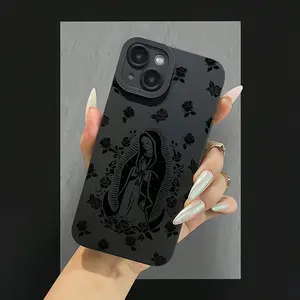 Flower Pattern Phone Case, TPU Anti-drop Cellphone Protective Case, Total Protective Shockproof Mobile Phone Cover for iPhone 12 13 14 15 16 Pro Max