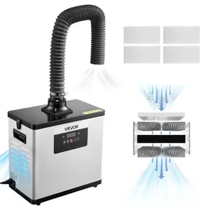 VEVOR Solder Fume Extractor, 3-Stage Filtration Soldering Smoke Absorber with 180 m/h Strong Suction 3-Level Airflow, Compact Desktop Brushless Smoke Extractor for Soldering DIY WeldingVEVOR Super Brand Day