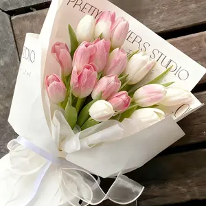 12pcs Realistic Artificial Tulips, Baby's Breath Bouquet, Elegant Stemmed Flowers, No Maintenance, Home Office Decor, Durable Plastic