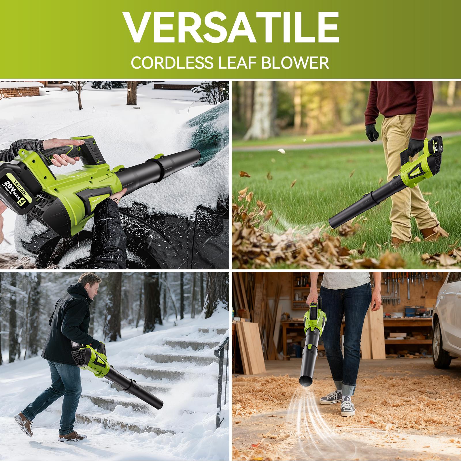 TANLOOK 20V Max Cordless Battery Operated Leaf Blower, Rechargeable Lightweight Portable Electric Handheld Tool for Lawn Care, Outdoor Cleaning & Car Drying (Leaf Blowers Battery Powered)