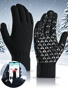Winter Gloves, Glove for Men Women, Upgraded Touch Screen Texting Warm Running with Thermal Soft Knit Lining