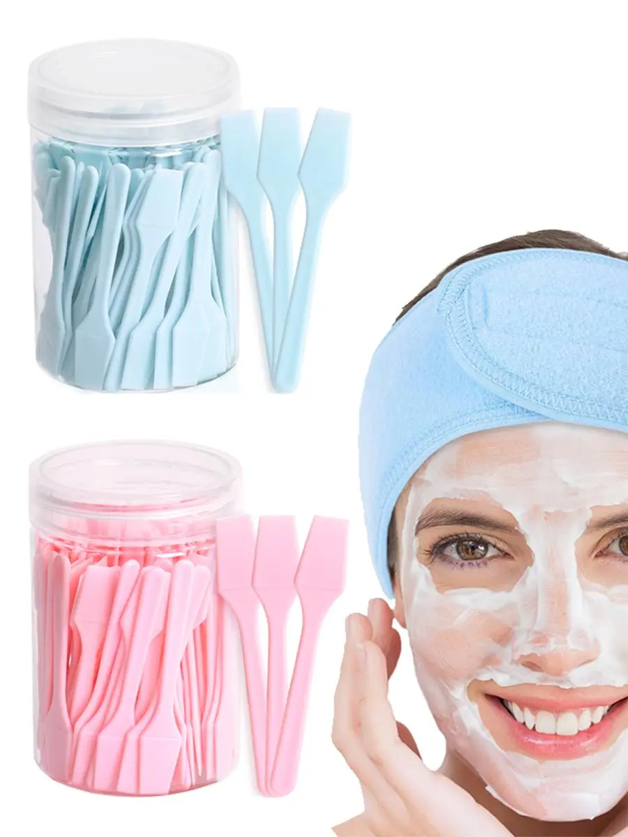 100 Pieces Cosmetic Spatulas Scoop Face Cream Mask Mud Mixing Plastic Spoon Beauty DIY Tools Eyes Facial Makeup Applicator
