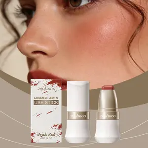 Matte Silky Blush Stick (Brick Red) Formula Gentle Moisturizing Texture Smooth Makeup Effect Natural