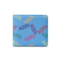 Multi Logo Bi-fold Wallet- Blue