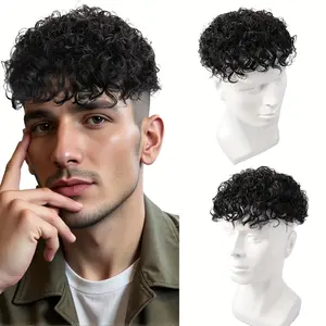 Wholesale Fashionable 2025 Real Human Hair Men's Wigs & Hairpieces - Afro Curly/Kinky Sport Style for Gray Hair Coverage & Volume Boost, Natural Look, Suitfor All Ethnicities, Hair Wig, Kinky Texture, Premium Hairpiece, Balding Solution