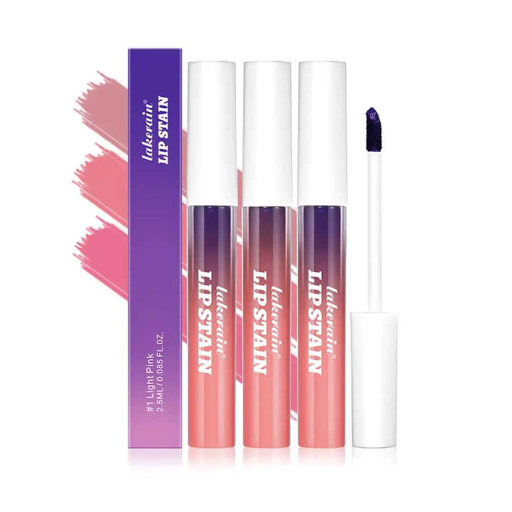3counts Lakerain Peel-Off Lip Stain Matte Finish, Long-Lasting Moisturizing Lip Color, Smudgeproof & Waterproof Formula Lip Tint