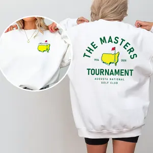 The Masters 2026 Tournament Sweatshirt, Golf Graphic Crewneck Tee, Augusta National Vintage Style, Womenswear Cotton Long Sleeve Streetwear Top|Gifts for Golfer|golf gifts|golfer gifts for men and women