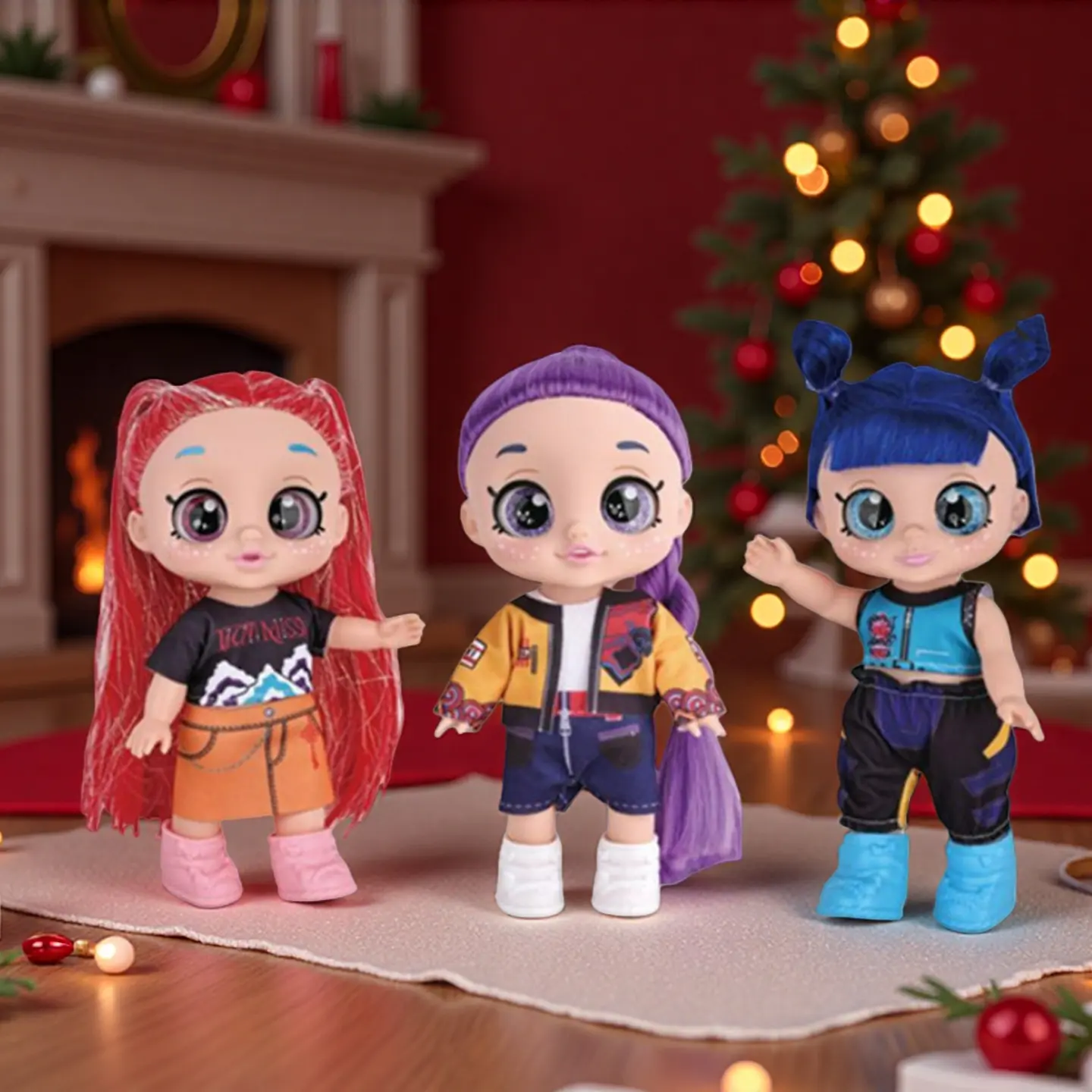Anime Girl Group Dolls Set  Anime action figure doll 5D Eyes 10 Inch, Cartoon Figure Gift Box Set, Play Themed Music，Singing dolls, Character Figurine Collection,Gift for Fans & Girls Birthday Gifts, Father's Day gift