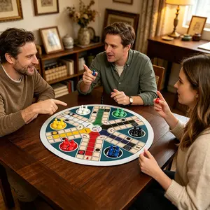Large 6-Player Board Game Suitable for Family Game Nights, Family Fun Game, Classic Chess Strategy Dice Game with Numbered Pieces (1-6), 24 Color-Coded Dice & Dice Cup, Fast-Paced Party Game for Christmas, Halloween Parties