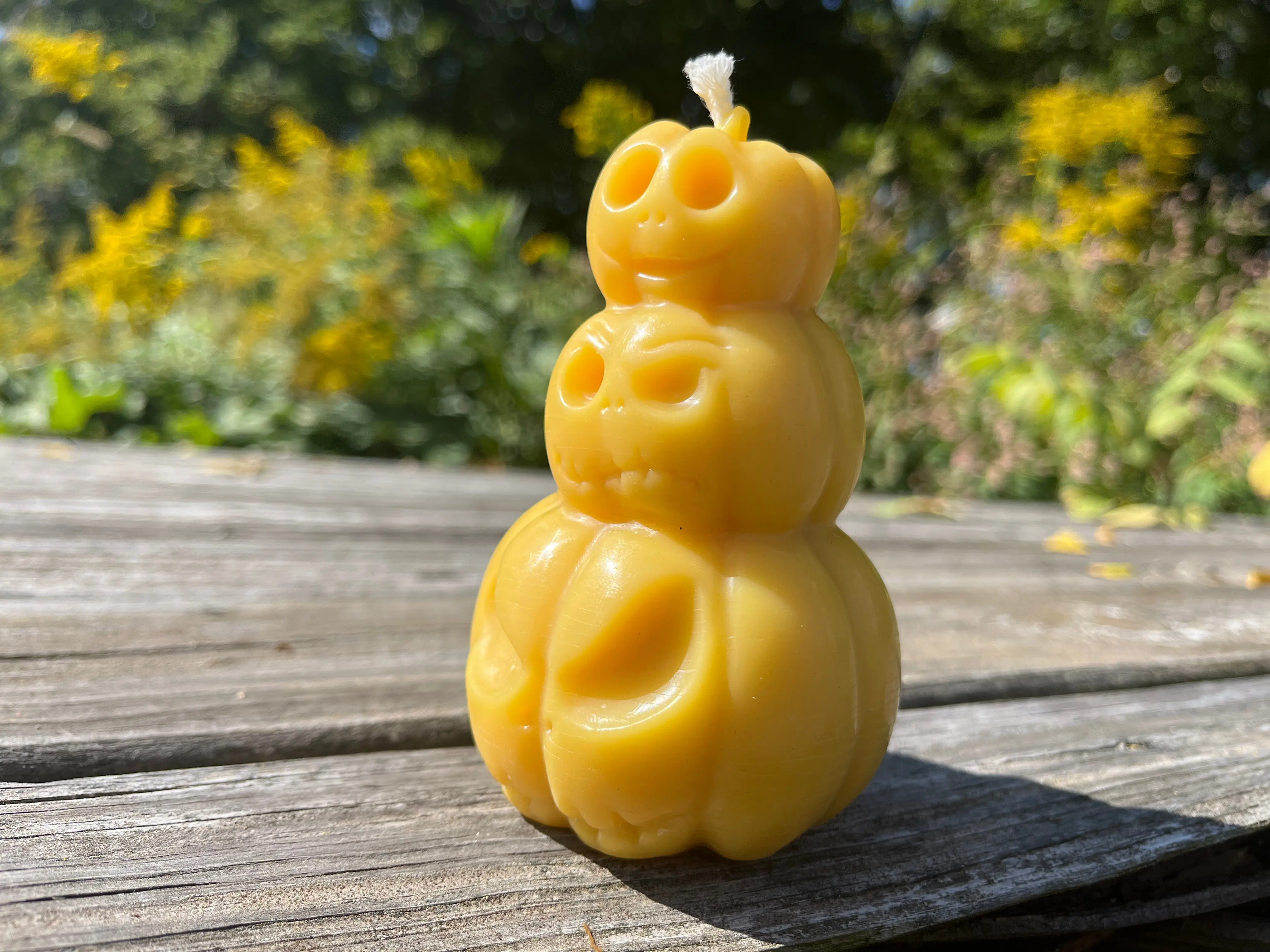 All Natural Beeswax Halloween Pumpkin Candle, Home Decor Item, Room Decoration Candle, All Natural Candles